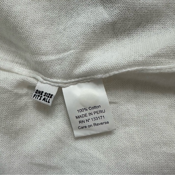 PLANET by Lauren G Duster One Size Fits Most Adjustable Side Ties White EUC - Picture 5 of 6